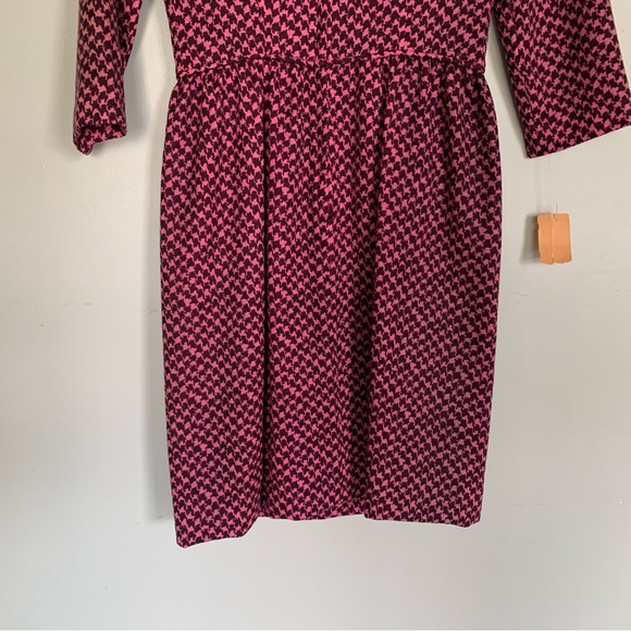 Deadstock Vintage | L’AIGLON Houndstooth Print Midi Dress Small Mrs. Maisel NWT - Picture 3 of 10